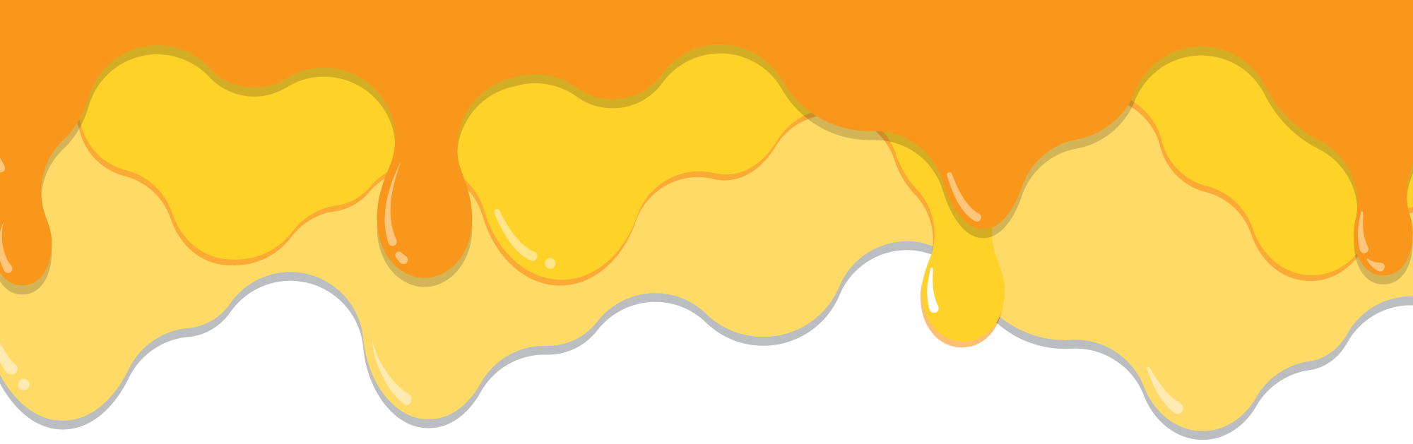 Yellow and orange wavy pattern on a white background