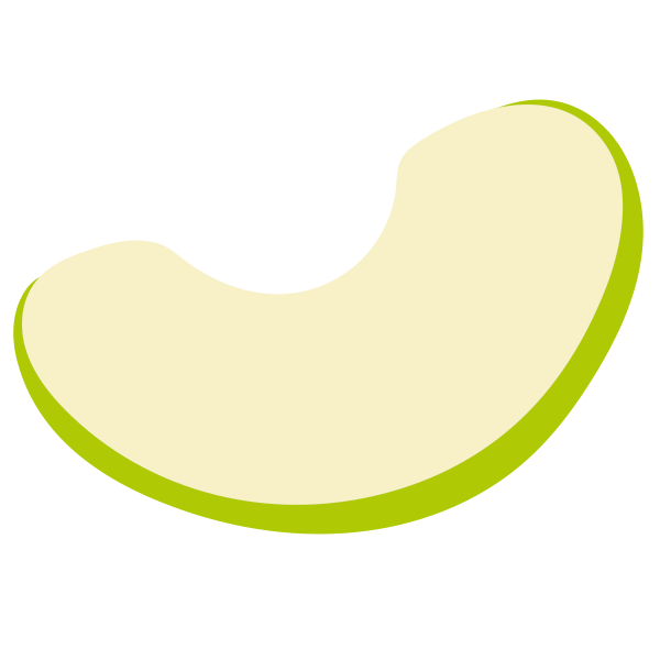 Sliced green apple on a white background