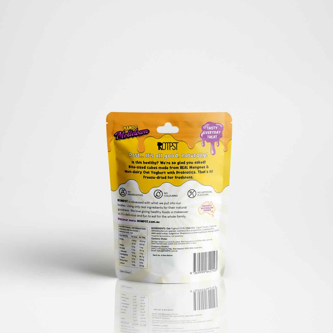 Mango Meltdown bite-sized fruit cubes healthy snack alternative to lollies for kids