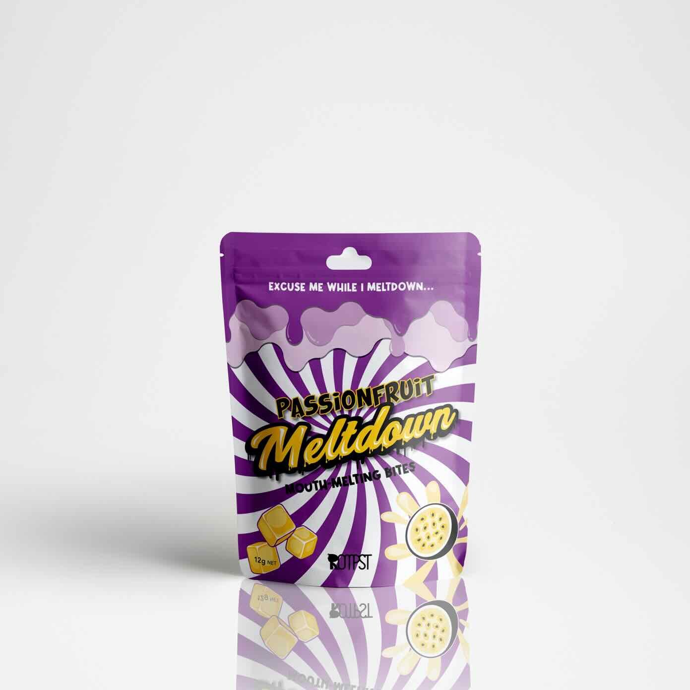 Passionfruit Meltdown bite-sized healthy fruit snacks in pack