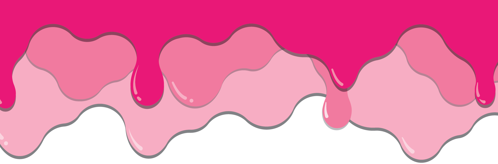 Pink liquid border design on a pink background